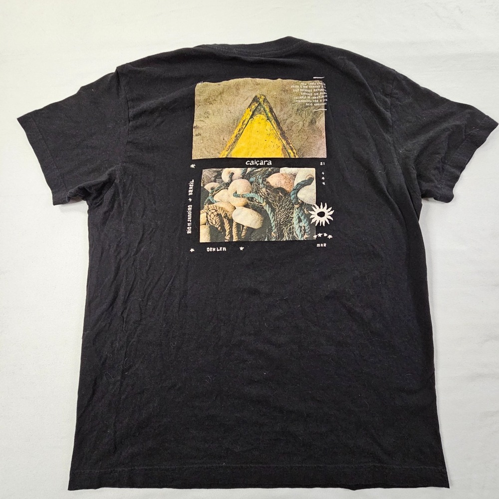 Caicara Rio de Janeiro Brazil Black Short Sleeve Cotton T-Shirt Men's M